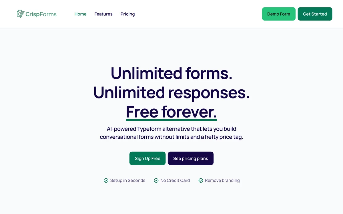 Crispforms - A Free TypeForm Alternative