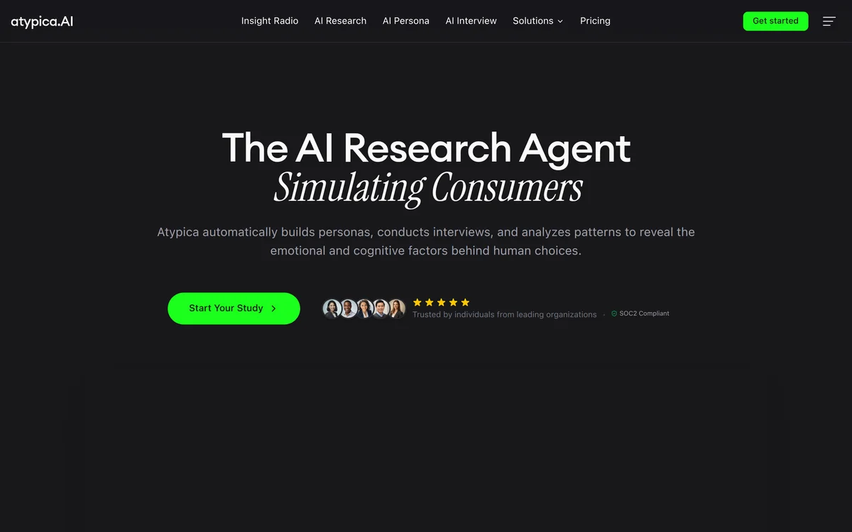 Atypica homepage preview