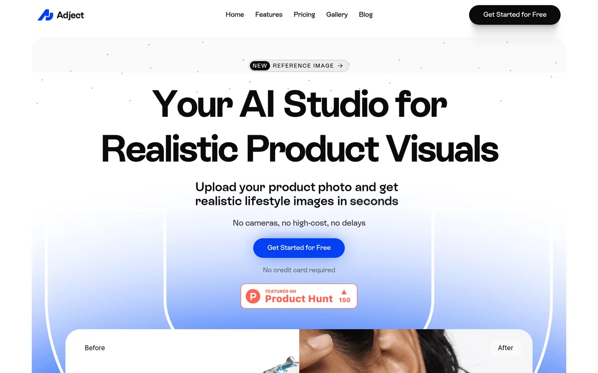 Adject homepage preview