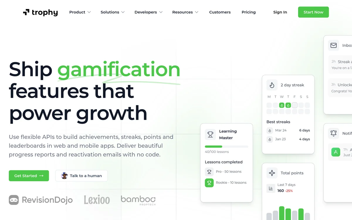 Trophy 1.0 homepage preview